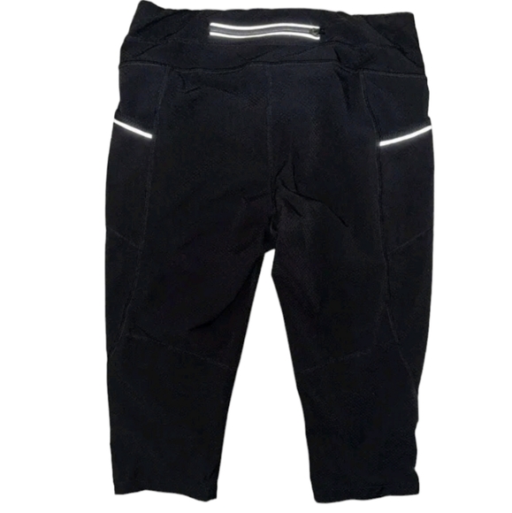 Athleta Dobby Be Free Black Knicker Crop Workout Leggings Size Small - Picture 4 of 9